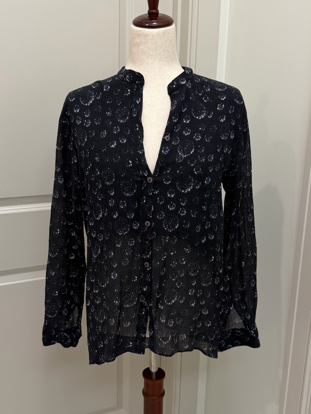 Tibi - Navy Shibori Blouse - S